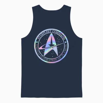 Star Trek Starfleet Command Hologram Fill Unisex Tank Top - Navy