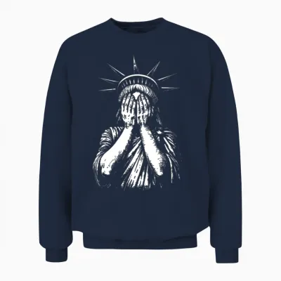Statue of Liberty in Despair Unisex Sweatshirt - Navy