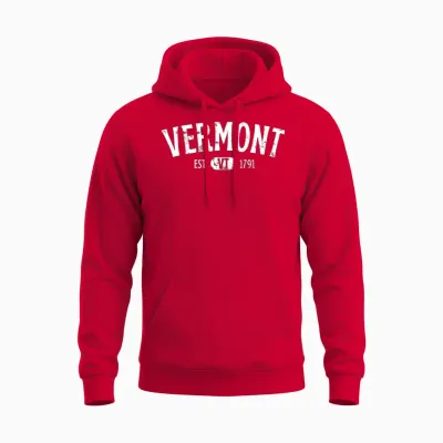 Vermont Retro Vintage Vt Unisex Hoodie - Red