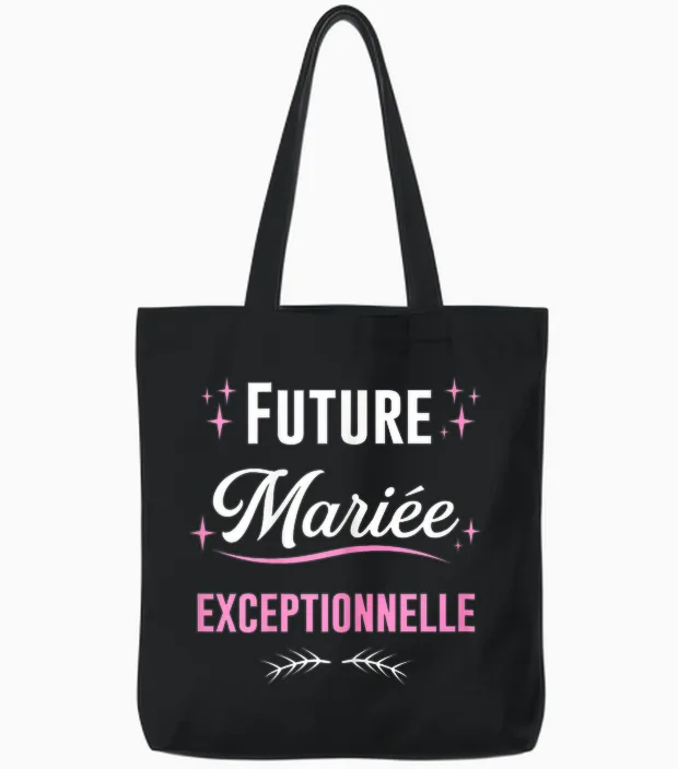 Future Bride Outstanding Wedding Evjf T-Shirt, Black Tote Bags in Black