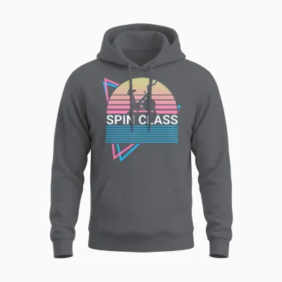 Spin Class Retro Unisex Hoodie - Charcoal
