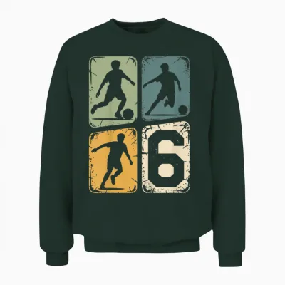 6. Geburtstag Junge Fußball Ball Jungs Fußballer 6 Jahre Unisex Sweatshirt - Forest