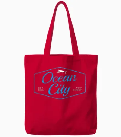 Ocean City Nj Marlin Tote Bags - Red