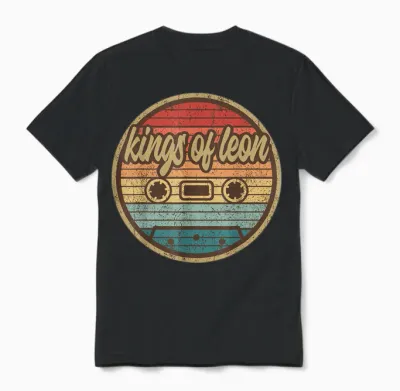 Musiker Leons King Kassette Retro Circle 2000er Rock Vintage Unisex T-Shirt - Black