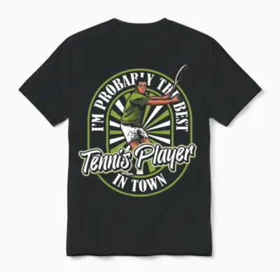 Tennis Funny Unisex T-Shirt - Black
