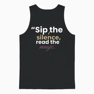 Silent Sips & Magic Reads Unisex Tank Top - Black