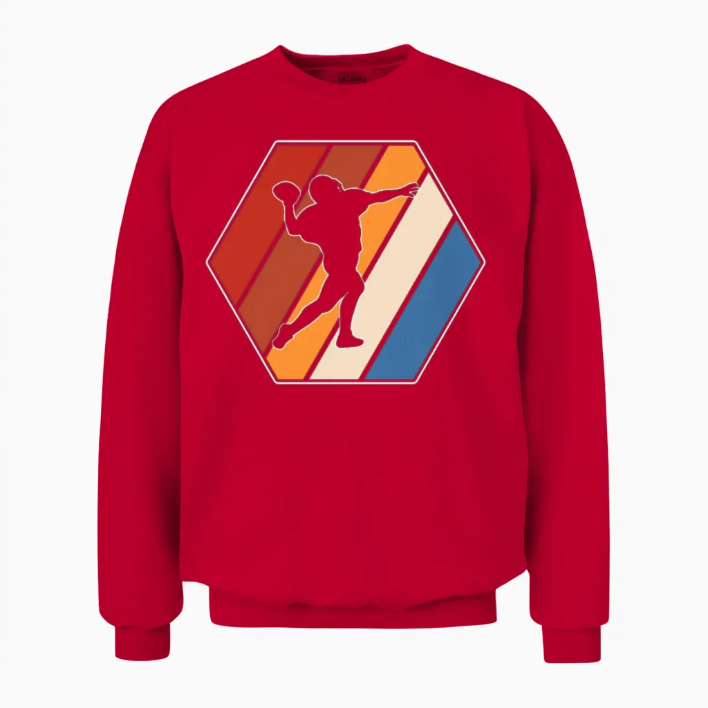 Rugby Retro Unisex Sweatshirt in Red