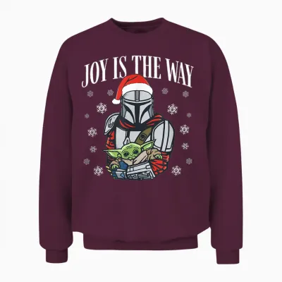 Star Wars: the Mandalorian Christmas Joy Is the Way Unisex Sweatshirt - Maroon