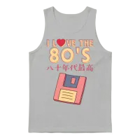 80s Retro Floppy Disk Unisex Tank Top - Ash – 1