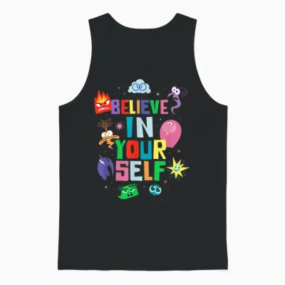 Disney and Pixar's Inside Out 2 Emotions Believe in Yourself T-Shirt, Black, S Unisex Tank Top - Black