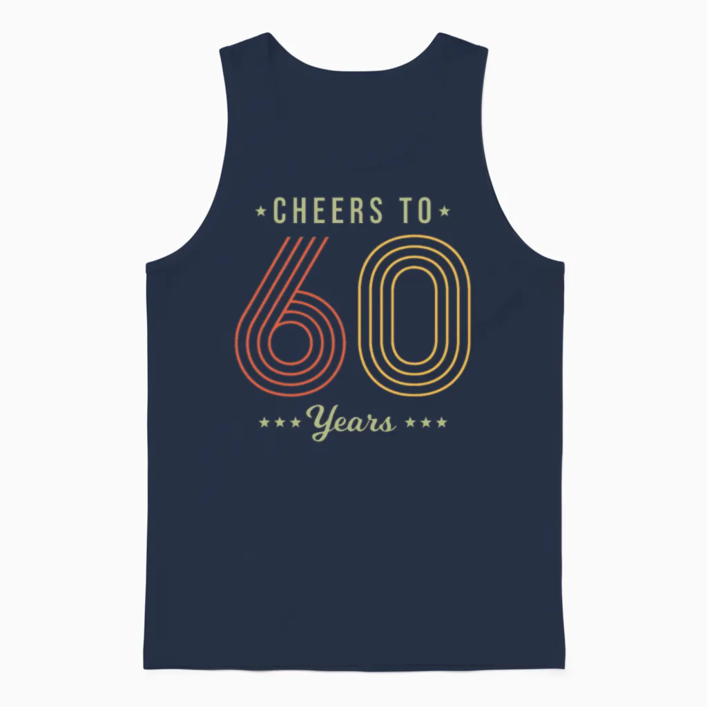 60th Birthday Vintage - Cheers to 60 Years Unisex Tank Top in Navy