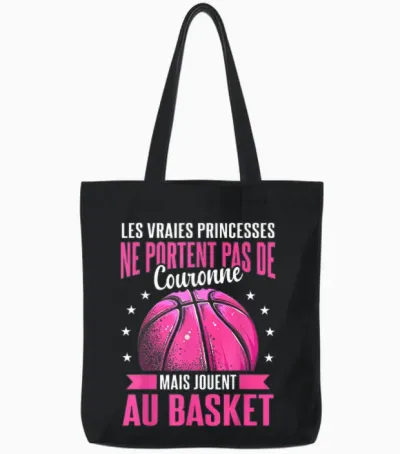 Basketball Girl Basketball Basketball T-Shirt, Black, S Tote Bags - Black