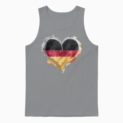 Leuchtendes Herz, Deutsche Flagge, Farben, Deutschland-Fan Unisex Tank Top - Sport Grey