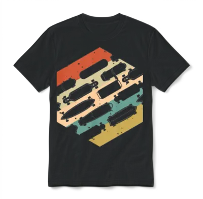 Retro Vintage Skateboards Unisex T-Shirt - Black
