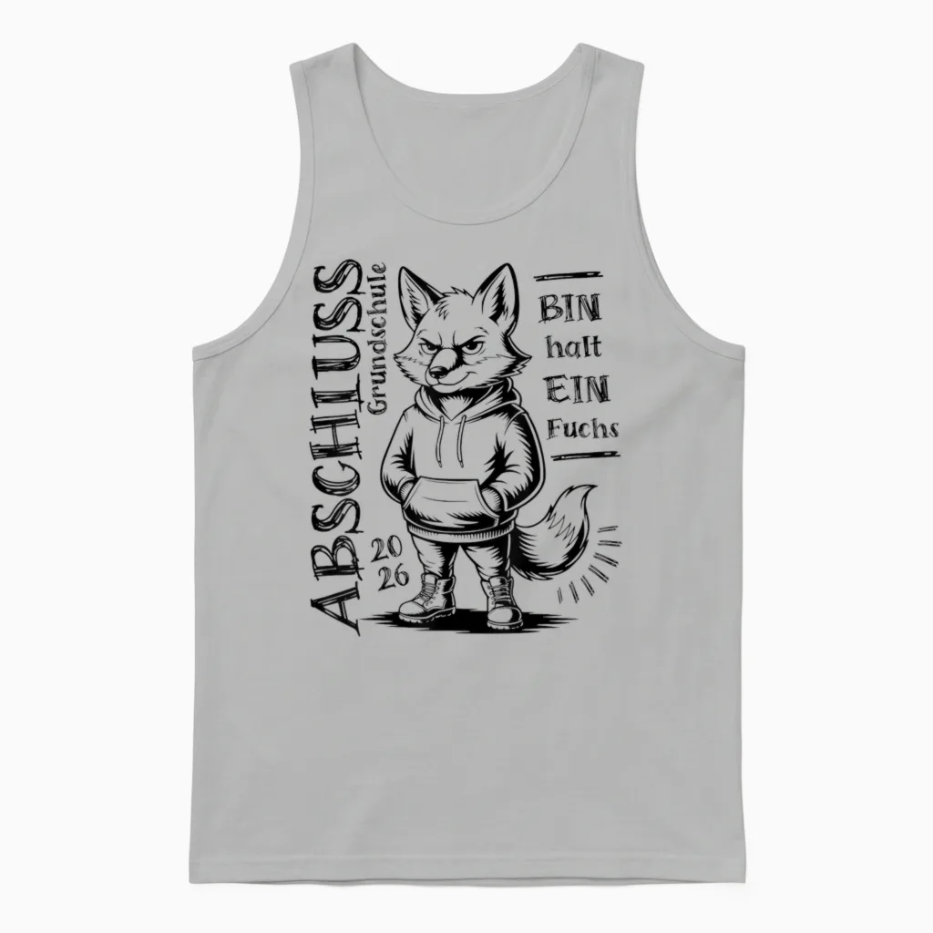 Graduation 2026 Primary School T-Shirt - Bin Halt Ein Fuchs Unisex Tank Top in Ash