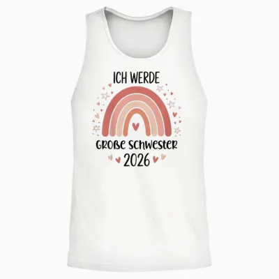 Children's T-Shirt with German Text "ich Werde, Black, S Unisex Tank Top - White