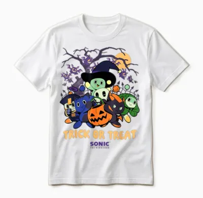 Sonic the Hedgehog - Chao Tales Halloween Trick or Treat Unisex T-Shirt - White