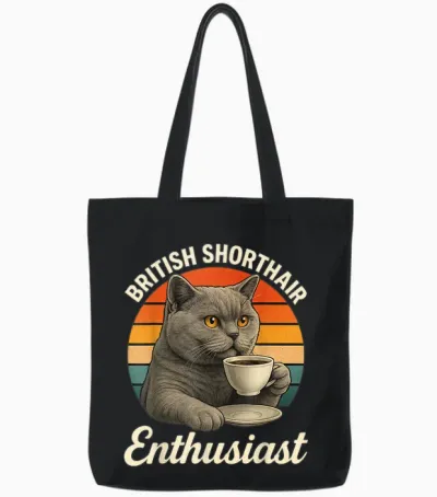 Britannique Amateur De Cheveux Courts Pour Chat Maman British Shorthair Tote Bags - Black