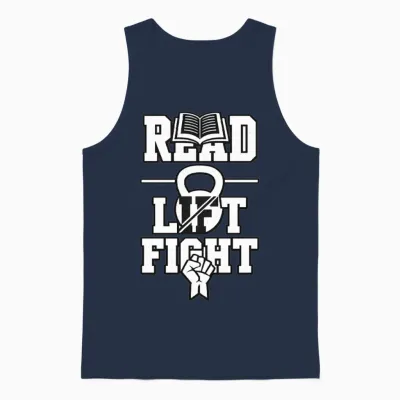 Read Lift Fight – Gym Motivation Design Unisex Tank Top - Navy
