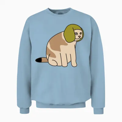 Funny Hat Cat Unisex Sweatshirt - Light Blue