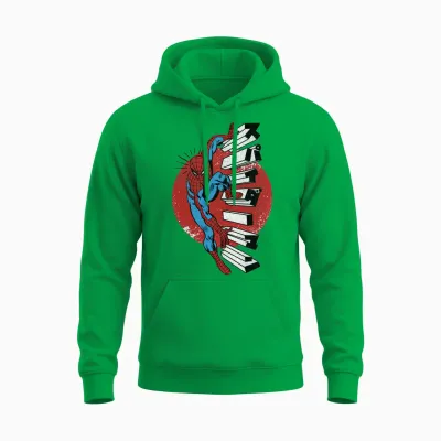Portrait of Spider-Man Spider-Man Spider-Man Unisex Hoodie - Irish Green