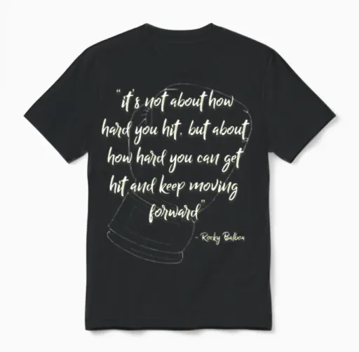 Rocky Inspirational Quote Memes & Humor Unisex T-Shirt in Black