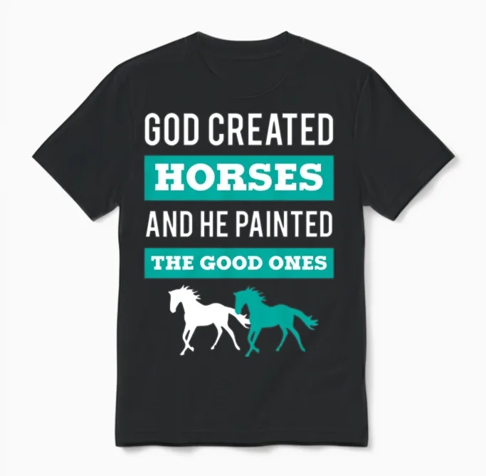 Equestrians with a Painted Horse Unisex T-Shirt in Black
