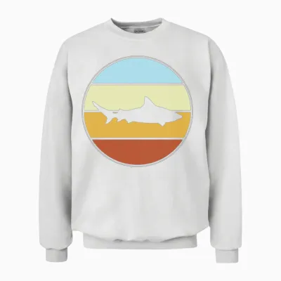 Shark Retro Unisex Sweatshirt - White