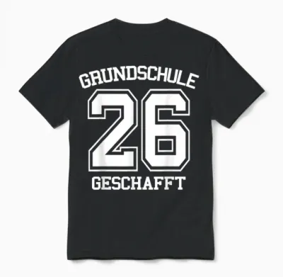 Grundschule Geschafft 2026 Grundschulabschluss Unisex T-Shirt - Black