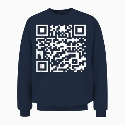 Qr Code with Funny Hidden Message Unisex Sweatshirt - Navy