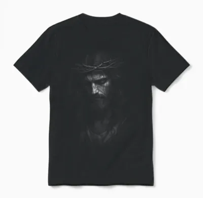 Heiliger Jesus Mit Dornenkrone, Portrait Unisex T-Shirt - Black