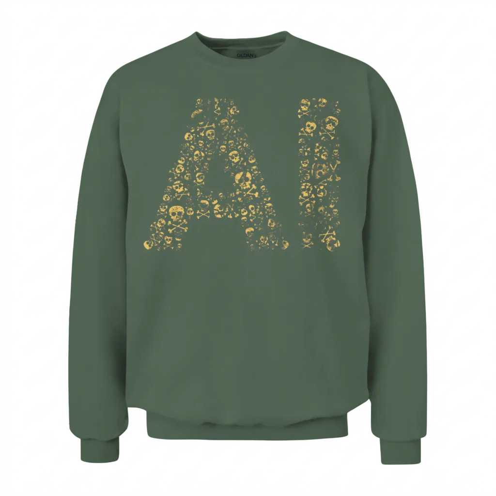 Artificial Intelligence - Funny Retro Unisex Sweatshirt - Military Green
