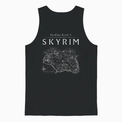 Skyrim Province Map Video Game Unisex Tank Top - Black