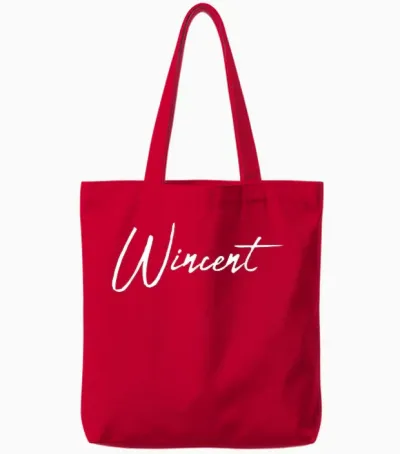 Beautiful Handwritten Font Wincent Calligraphy Tote Bags - Red
