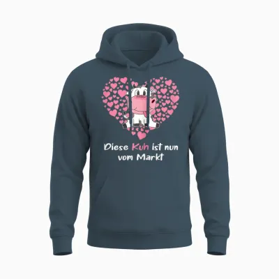 Damen Landwirtin Braut Outfit Mit Kuh Jga Unisex Hoodie - Dark Heather