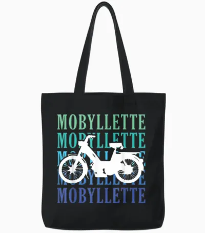 Moped Mob Mobeur Mopeds Boy Man Ritro Tote Bags - Black