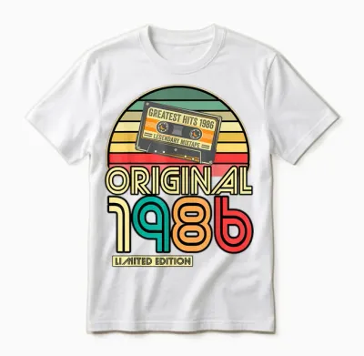 Legendary Since 1986 Birthday 1986 Retro Original 1986 Party T-Shirt, Black Unisex T-Shirt - White