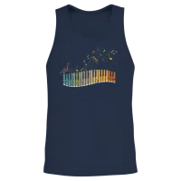 Piano Keyboard Retro — & Keys Gift Unisex Tank Top - Navy – 2