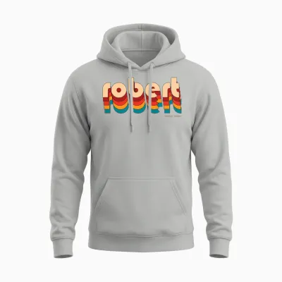 Retro Robert Name Unisex Hoodie - Ash