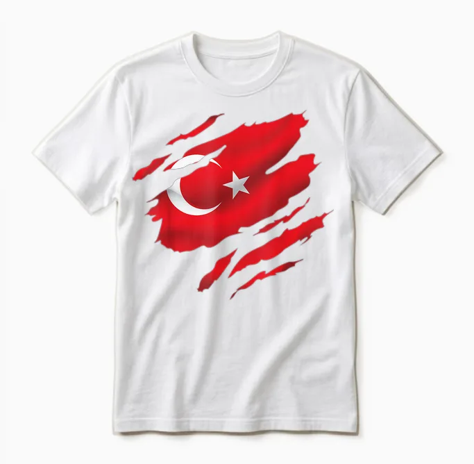 Türkei Flagge Türk Bayragi Herren Türkei Kinder Türkiye Unisex T-Shirt in White