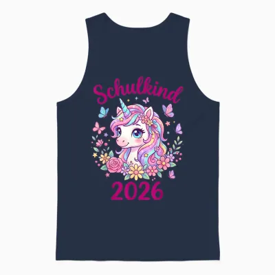 Schulkind 2026 Einhorn Einschulung Mädchen 1. Klasse Unisex Tank Top - Navy