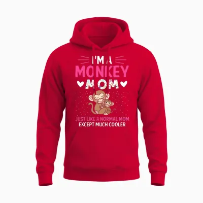 Monkey Mom Mothers Day Best Mama Ever Animal Ape Unisex Hoodie - Red