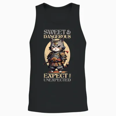 Chat Samouraï. Doux Et Dangereux, Attendez-Vous à Unisex Tank Top - Black