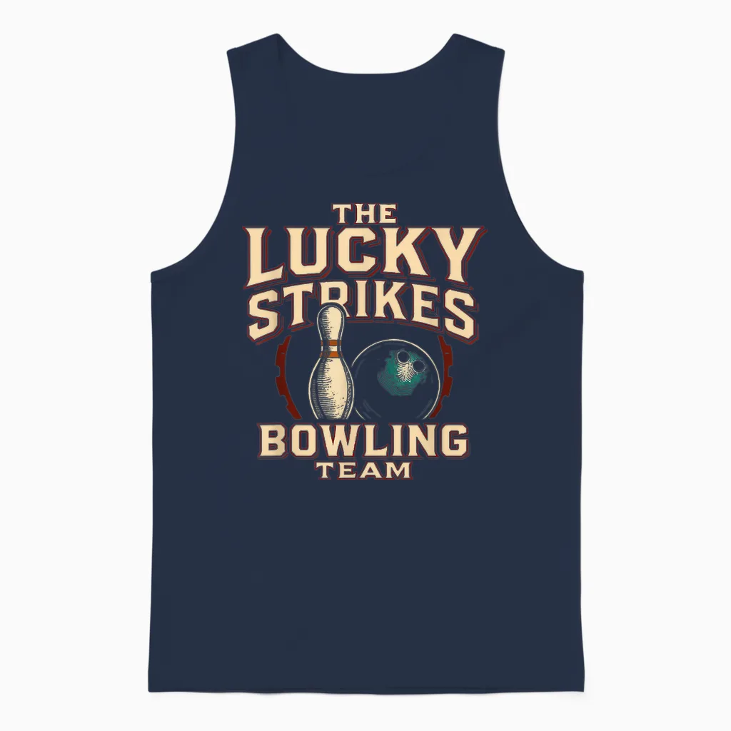 Lucky Strikes Joueur De Bowling Amusant Pour Homme Unisex Tank Top in Navy