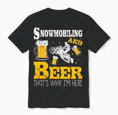 Snowmobiling Motor Sled Winter Sport Unisex T-Shirt - Black