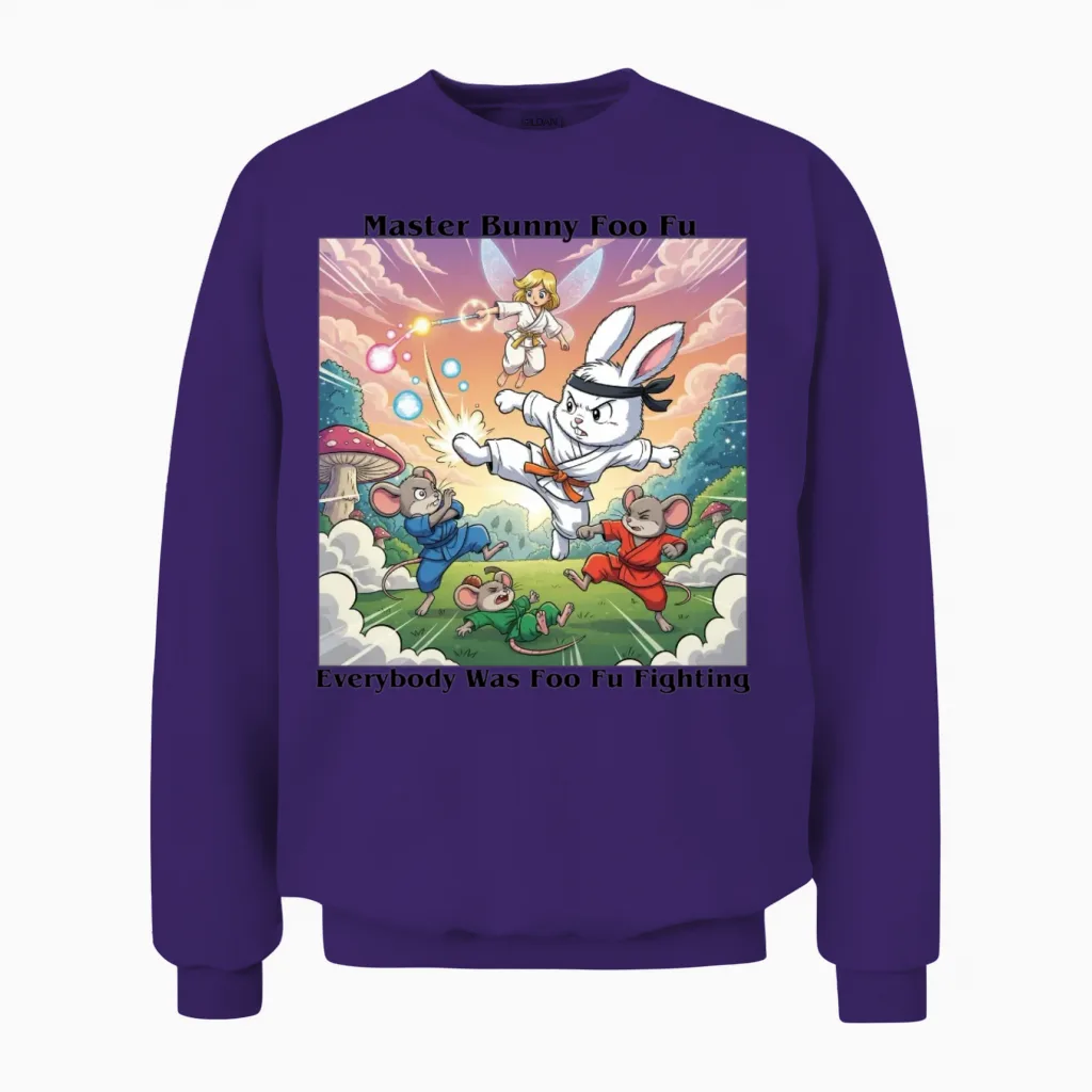 Master Bunny Foo Fu 2 - Easter Unisex Sweatshirt in Purple