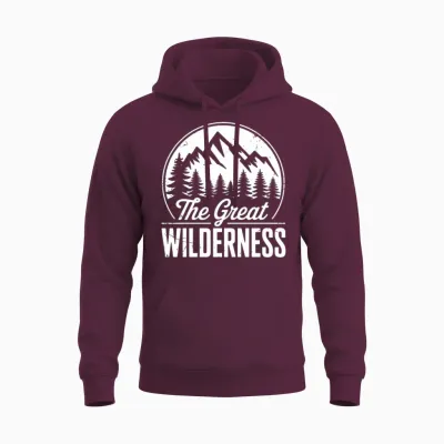 The Great Wilderness - Mountains & Trees Unisex Hoodie - Maroon