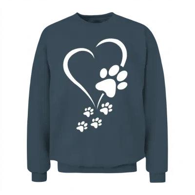 Dog Paw Heart Baby Dogs - Dog Paws Hearts Dog Paw Unisex Sweatshirt - Dark Heather