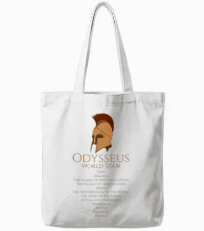 Odysseus World Tour - Ancient Greek Epic Mythlogy Tote Bags - White