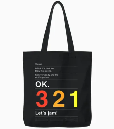 Ok. 3, 2, 1, Let's Jam! Tote Bags - Black